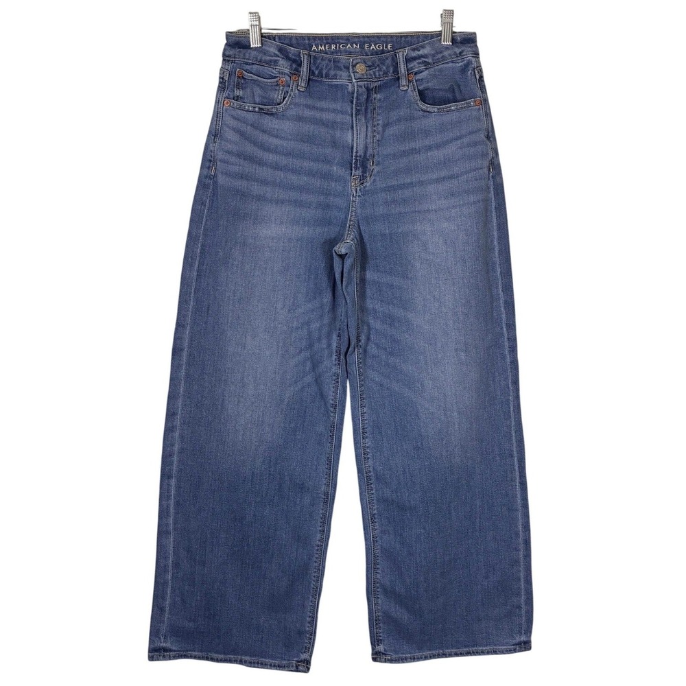 American Eagle Super‎ High Rise Baggy Wide Leg Jeans 90s Y2K Skater Stretch 6